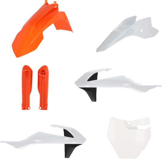 Acerbis 2980585569 Full Replacement Plastic Kit in Orange, White, and Black for 2016-2024 KTM and Gas Gas motorcycles