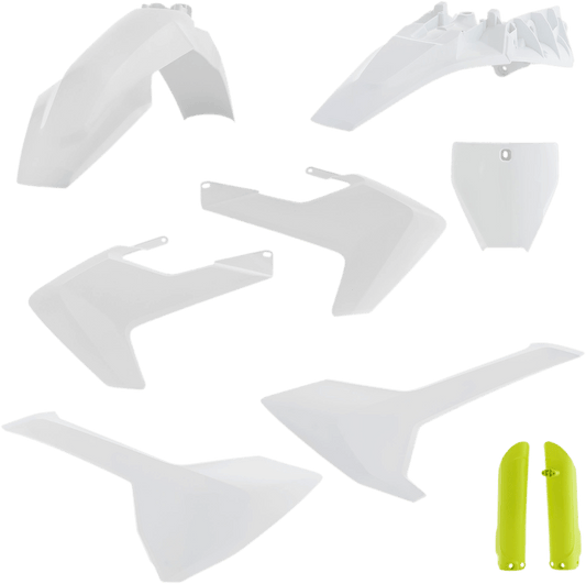 Acerbis 2686465909 Full Body Replacement Plastic Kit in White and Yellow for 2018-2024 Husqvarna TC85 motorcycles