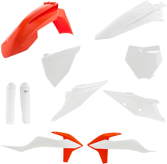 Acerbis 2726496345 Full Replacement Plastic Kit in Orange and White for 2019-2022 KTM SX and XC motorcycles