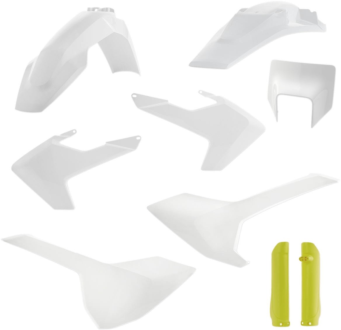 Acerbis 2733436345 Full Replacement Plastic Kit in White and Yellow for 2017-2019 Husqvarna FE and TE motorcycles