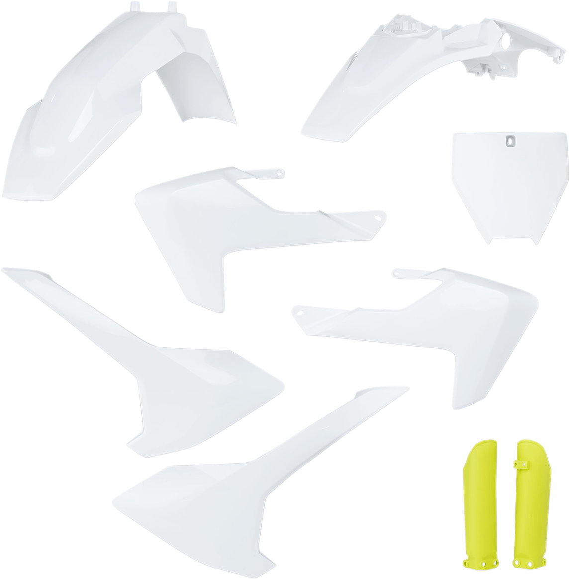 Acerbis 2731986812 Full Body Replacement Plastic Kit in White and Yellow for 2017-2023 Husqvarna TC65 motorcycles