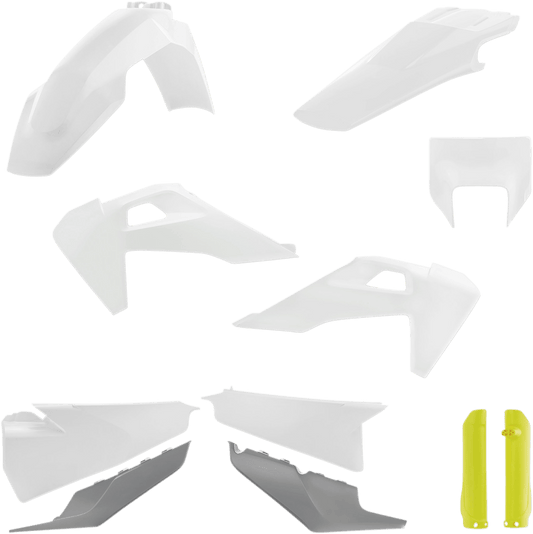 Acerbis 2791536812 Full Replacement Plastic Kit in OEM White/Yellow/Gray for 2020-2023 Husqvarna FE/TE
