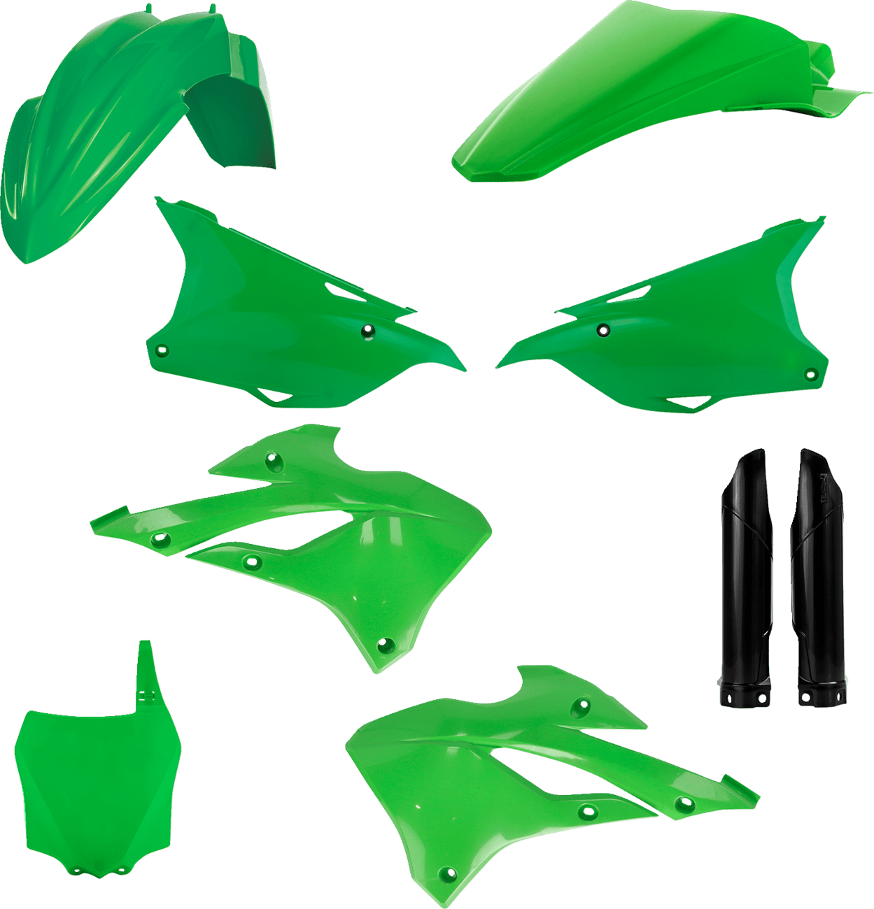 Acerbis 2936137428 Full Replacement Plastic Kit in Green and Black for 2022-2025 Kawasaki KX112 and KX85 motorcycles
