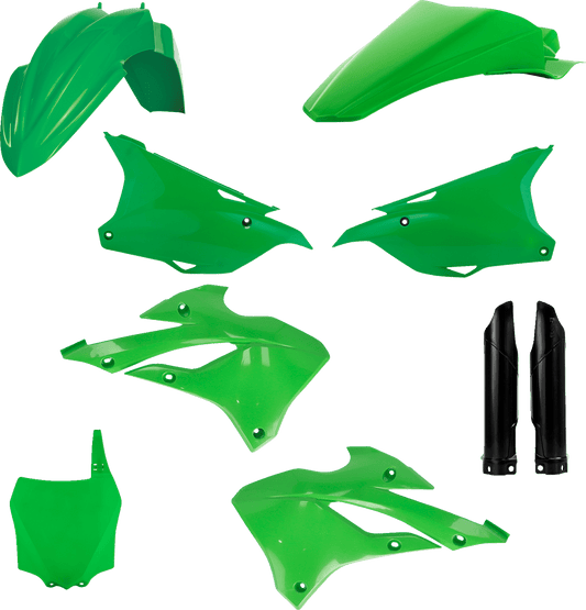 Acerbis 2936137428 Full Replacement Plastic Kit in Green and Black for 2022-2025 Kawasaki KX112 and KX85 motorcycles