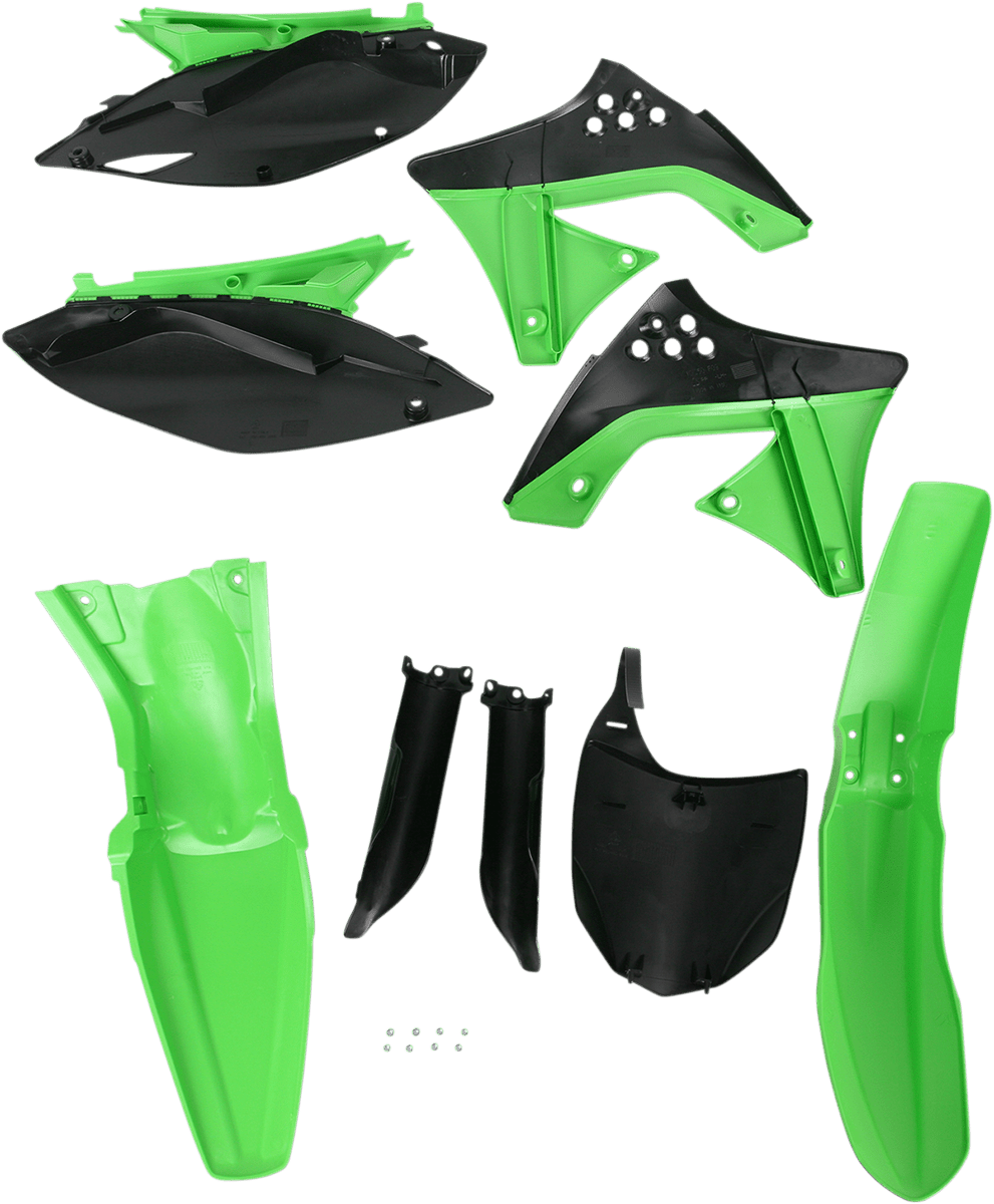 Acerbis 2198050145 Full Body Plastic Kit in OEM Green and Black for 2009-2012 Kawasaki KX250F
