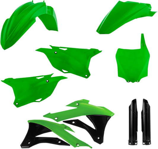 Acerbis 2374116812 Full Replacement Plastic Kit in Green/Black for 2014-2021 Kawasaki KX