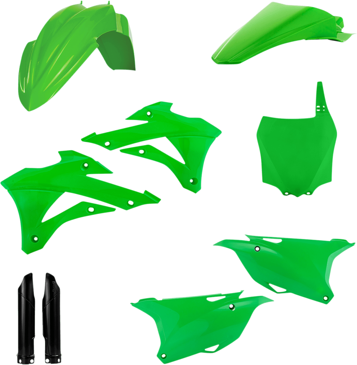 Acerbis 2374117118 Full Replacement Plastic Kit in Green and Black for 2014-2021 Kawasaki KX85 and KX100