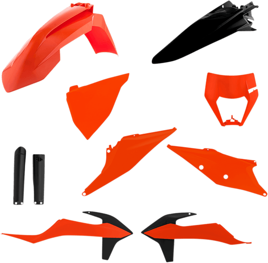 Acerbis 2791546812 Full Body Replacement Plastic Kit in KTM Orange and Black for 2020-2023 KTM EXC and XC motorcycles