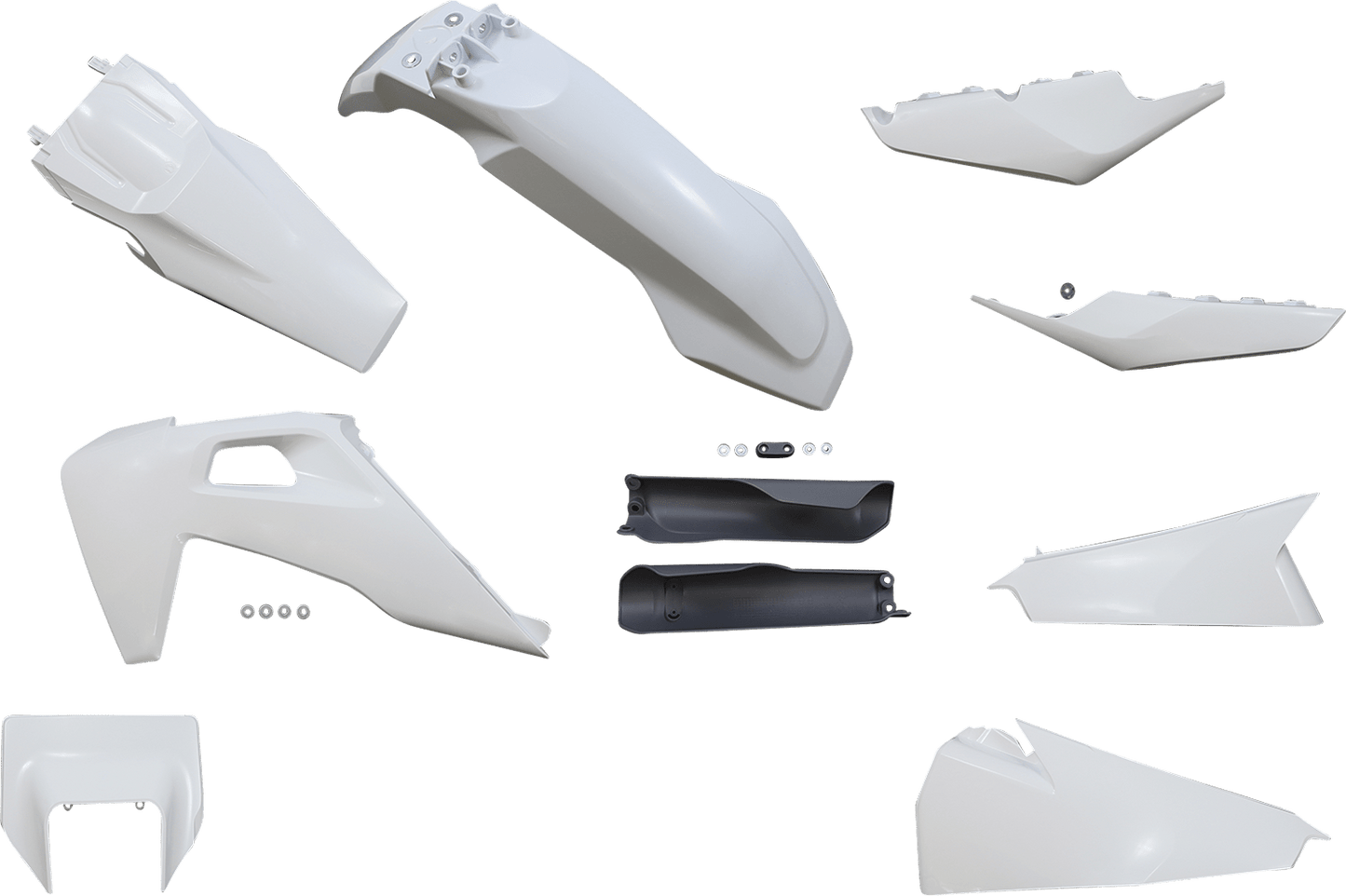 Acerbis 2791537428 Full Replacement Plastic Kit in White and Gray for 2020-2023 Husqvarna TE and FE motorcycles