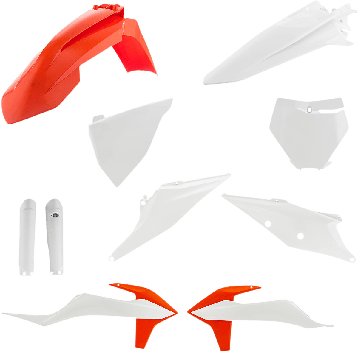 Acerbis 2726497118 Full Body Replacement Plastic Kit in White and Orange for 2019-2022 KTM SX and XC series motorcycles