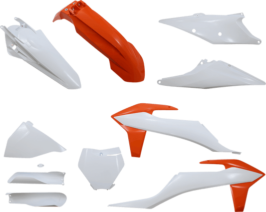 Acerbis 2726497428 Full Replacement Plastic Kit in KTM Orange and White for 2019-2022 KTM SX and XC motorcycles