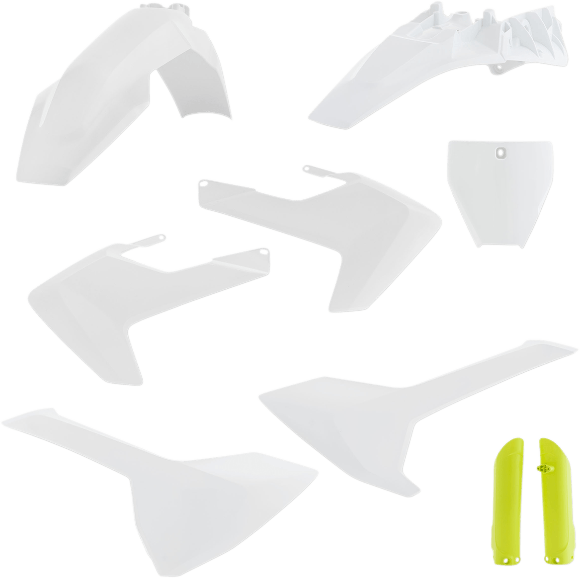 Acerbis 2686466812 Full Body Replacement Plastic Kit in White and Yellow for 2018-2024 Husqvarna TC85 motorcycles