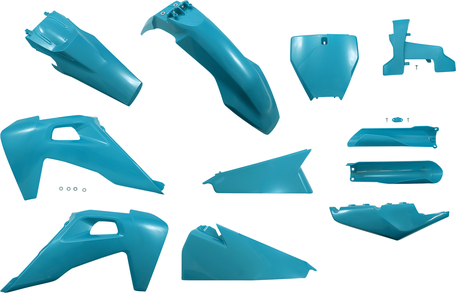 Acerbis 2726557441 Full Replacement Plastic Kit in unique Teal and Metallic finish for 2019-2022 Husqvarna motorcycles