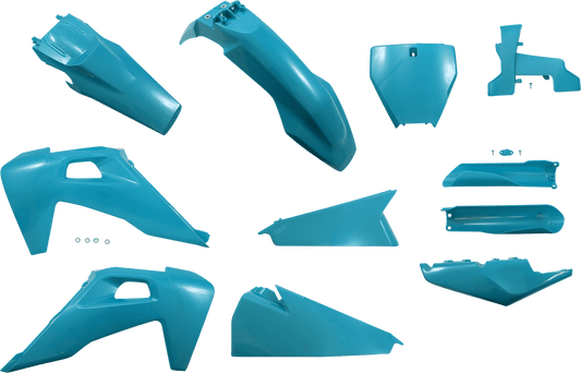 Acerbis 2726557441 Full Replacement Plastic Kit in unique Teal and Metallic finish for 2019-2022 Husqvarna motorcycles