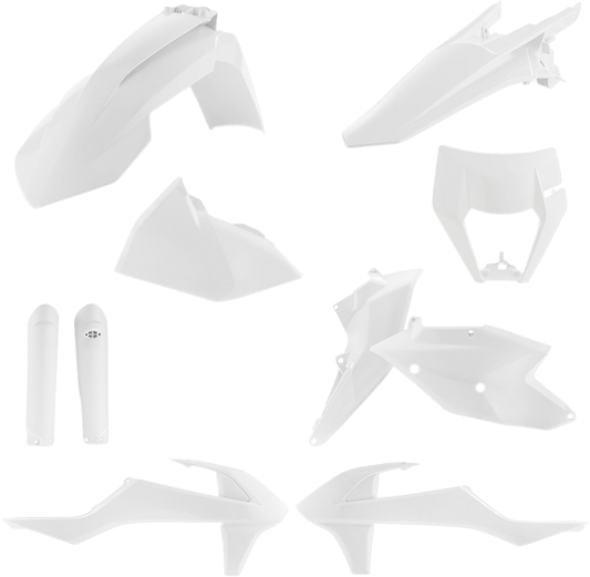Acerbis 2733420002 Full Replacement Plastic Kit in White for 2017-2019 KTM EX/XC motorcycles