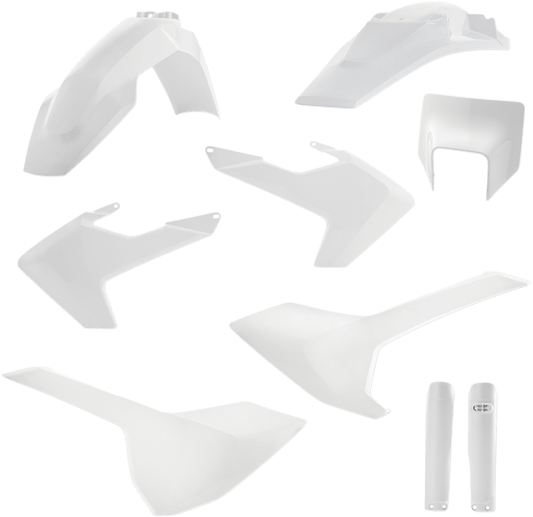 Acerbis 2733430002 Full Replacement Plastic Kit in White for 2017-2019 Husqvarna FE and TE motorcycles