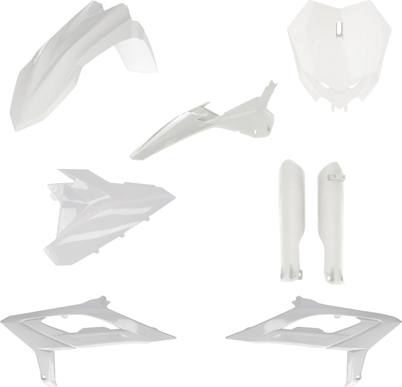 Acerbis 2979660002 Full Body Replacement Plastic Kit in White for 2023-2024 Beta 300 RX motorcycles