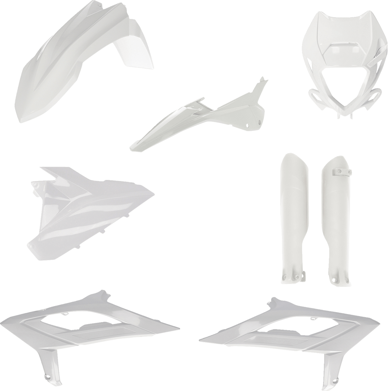 Acerbis 2980580002 Full Body Replacement Plastic Kit in White for Gas Gas and KTM 50cc motorcycles