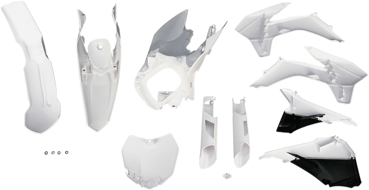 Acerbis 2314330002 Full Replacement Plastic Kit in White and Black for 2013-2014 KTM SX/XC motorcycles