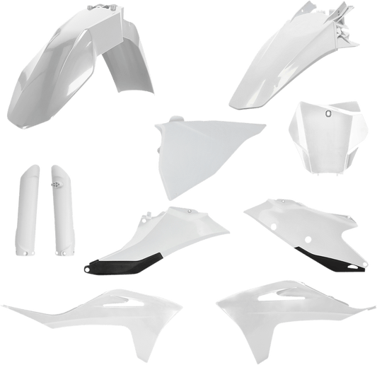Acerbis 2872791035 Full Body Replacement Plastic Kit in White and Black for 2021-2023 Gas Gas EX and MC series motorcycles