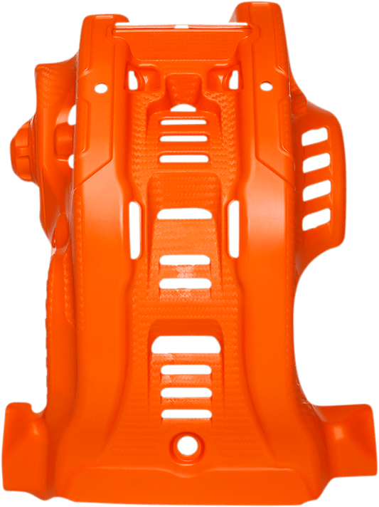 Acerbis 2791635321 '16 OEM white and orange skid plate for 2020-2023 KTM 350 EXC-F and 350 XCF-W off-road motorcycles.