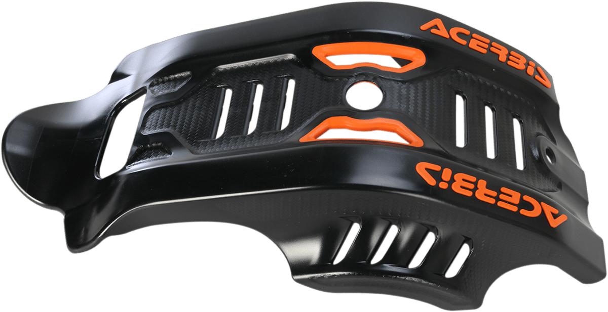 Acerbis 2449420001 black and orange skid plate for 2017-2019 Husqvarna FE and KTM 450 motocross/enduro bikes.