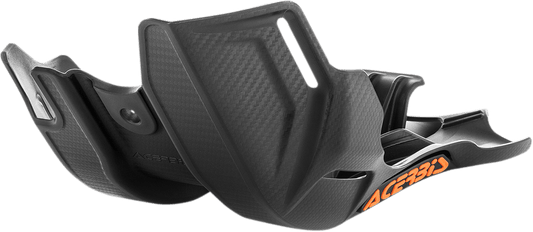 Acerbis 2630570001 black skid plate for 2016-2022 KTM and Husqvarna 125/150cc two-stroke motorcycles.