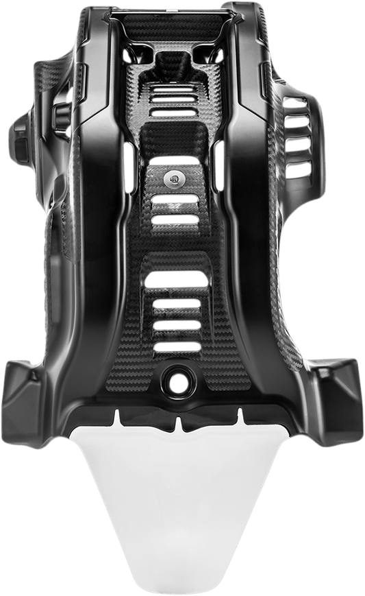 Acerbis Black and White Polypropylene Skid Plate with Linkage Guard for KTM and Husqvarna motorcycles
