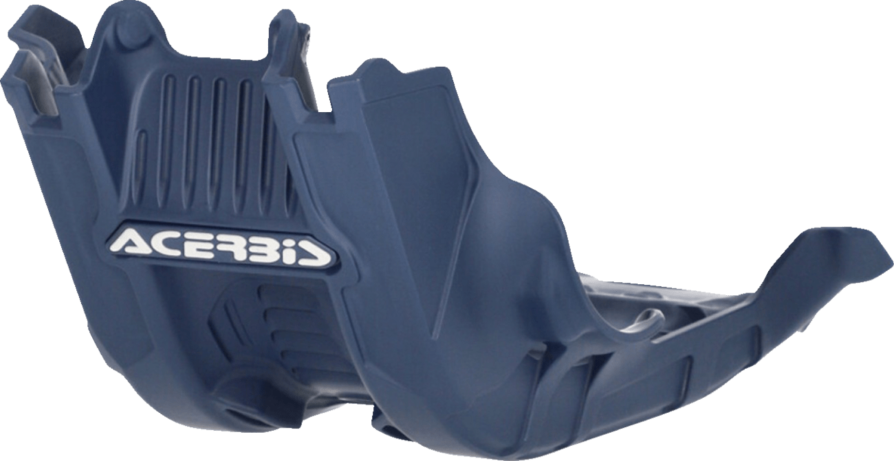 Acerbis Blue Polypropylene Skid Plate with integrated link guard for 2023-2025 KTM, Gas Gas, and Husqvarna 250/350 models
