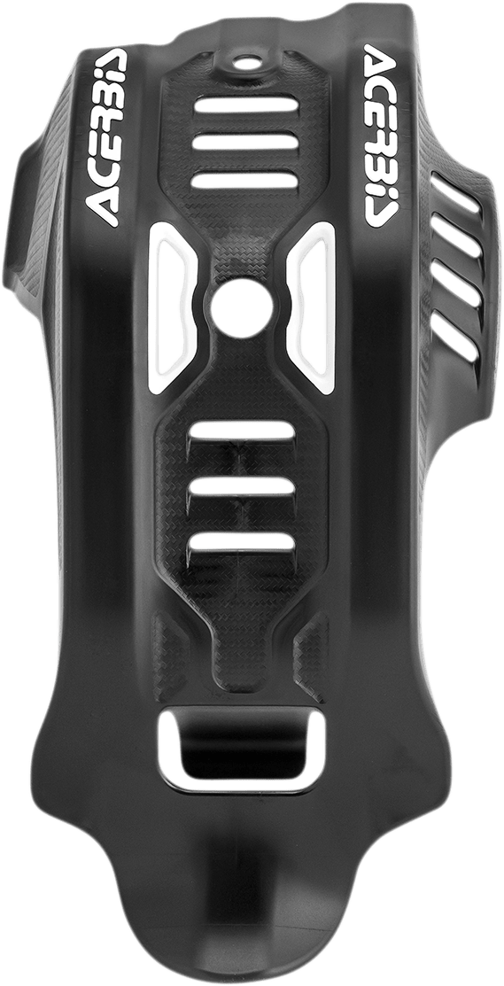 Acerbis Black and White Polypropylene Skid Plate with Integrated Linkage Guard for Husqvarna FE motorcycles