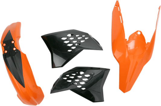 Acerbis 2113790357 Standard Body Replacement Plastic Kit in '10 OEM Orange and Black for 2008-2011 KTM EXC and XC-W motorcycles