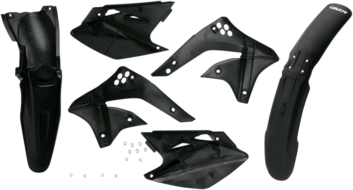 Acerbis 2041060001 Standard Body Plastic Kit in Black for 2006-2008 Kawasaki KX450F motorcycles