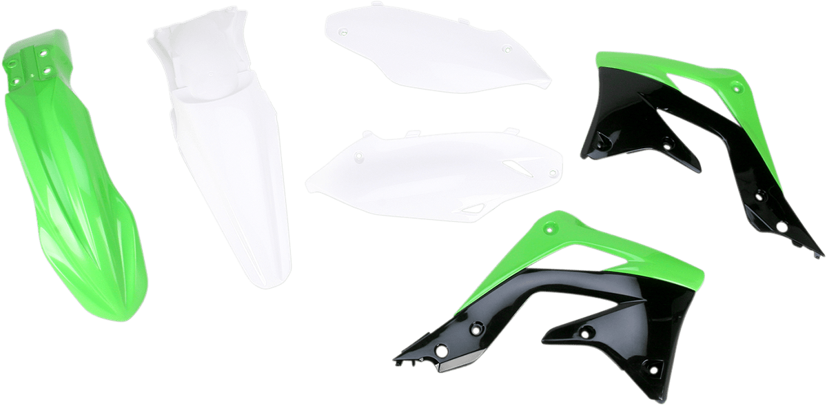 Acerbis 2314193914 Standard Body Replacement Plastic Kit in OEM KX Green, Black, and White for 2013-2015 Kawasaki KX450F