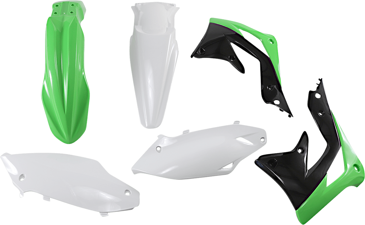 Acerbis 2314193914 Standard Body Replacement Plastic Kit in OEM KX Green, Black, and White for 2013-2015 Kawasaki KX450F
