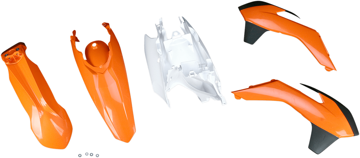 Acerbis 2314313914 Standard Body Replacement Plastic Kit in KTM Orange and White for 2013-2016 KTM SX/XC