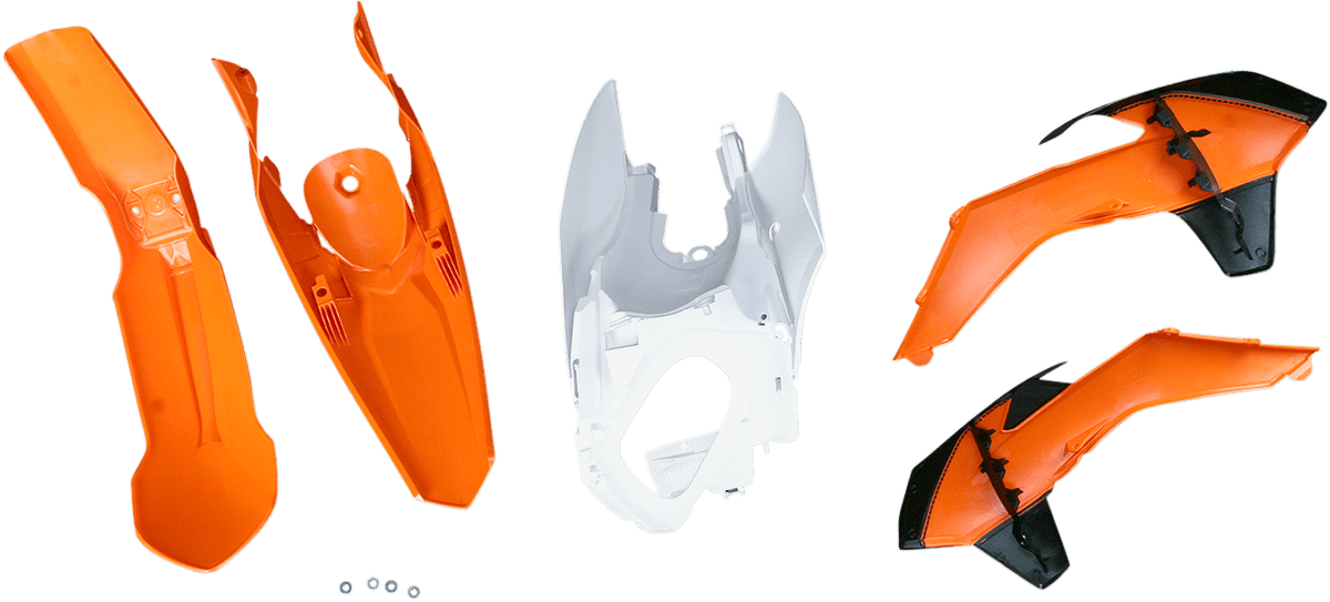 Acerbis 2314313914 Standard Body Replacement Plastic Kit in KTM Orange and White for 2013-2016 KTM SX/XC