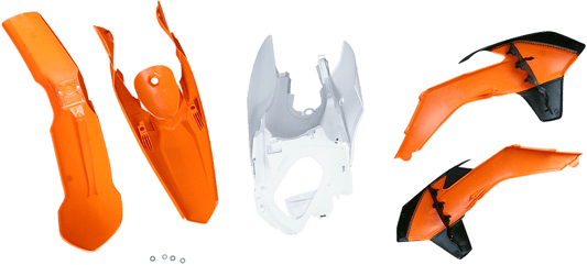 Acerbis 2314313914 Standard Body Replacement Plastic Kit in KTM Orange and White for 2013-2016 KTM SX/XC