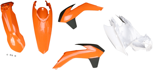 Acerbis 2374134584 Standard Body Replacement Plastic Kit in KTM Orange and White for 2014-2016 KTM EXC and XC-W models