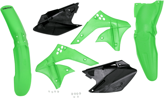 Acerbis 2041050357 Standard Body Replacement Plastic Kit in '08 OEM Green and Black for 2006-2008 Kawasaki KX250F motorcycles