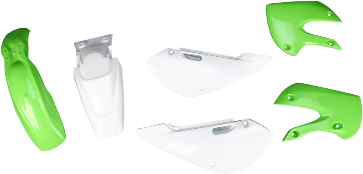 Acerbis 2041073914 Standard Body Replacement Plastic Kit in Green and White for Kawasaki KX65/KLX110 and Suzuki RM65/DR-Z110.