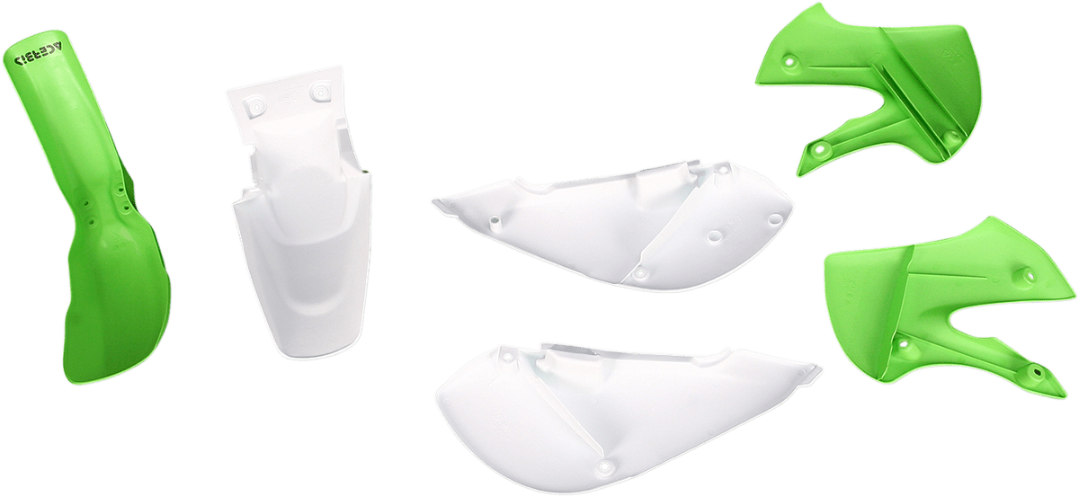 Acerbis 2041073914 Standard Body Replacement Plastic Kit in Green and White for Kawasaki KX65/KLX110 and Suzuki RM65/DR-Z110.