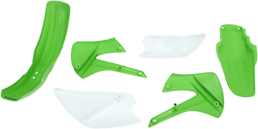 Acerbis 2041090206 Standard Body Replacement Plastic Kit in '05 OEM Green and White for Kawasaki KX85, KX100 and Suzuki RM100 motorcycles