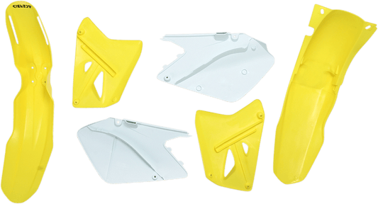 Acerbis 2041150206 Standard Body Replacement Plastic Kit in '05 OEM Yellow and White for 2003-2008 Suzuki RM125 and RM250 motorcycles