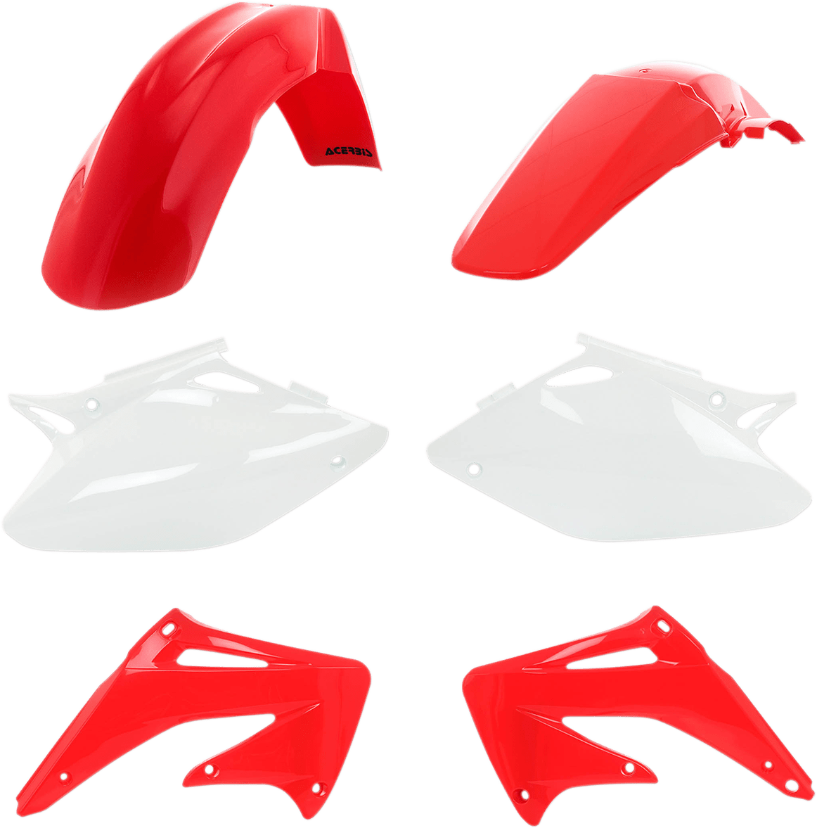 Acerbis 2070960244 Standard Body Replacement Plastic Kit in CR Red and White for 2002-2003 Honda CRF450R models.