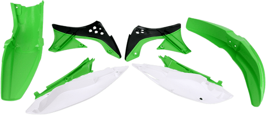 Acerbis 2141770145 Standard Body Plastic Kit in OEM Green, Black, and White for 2009-2011 Kawasaki KX450F