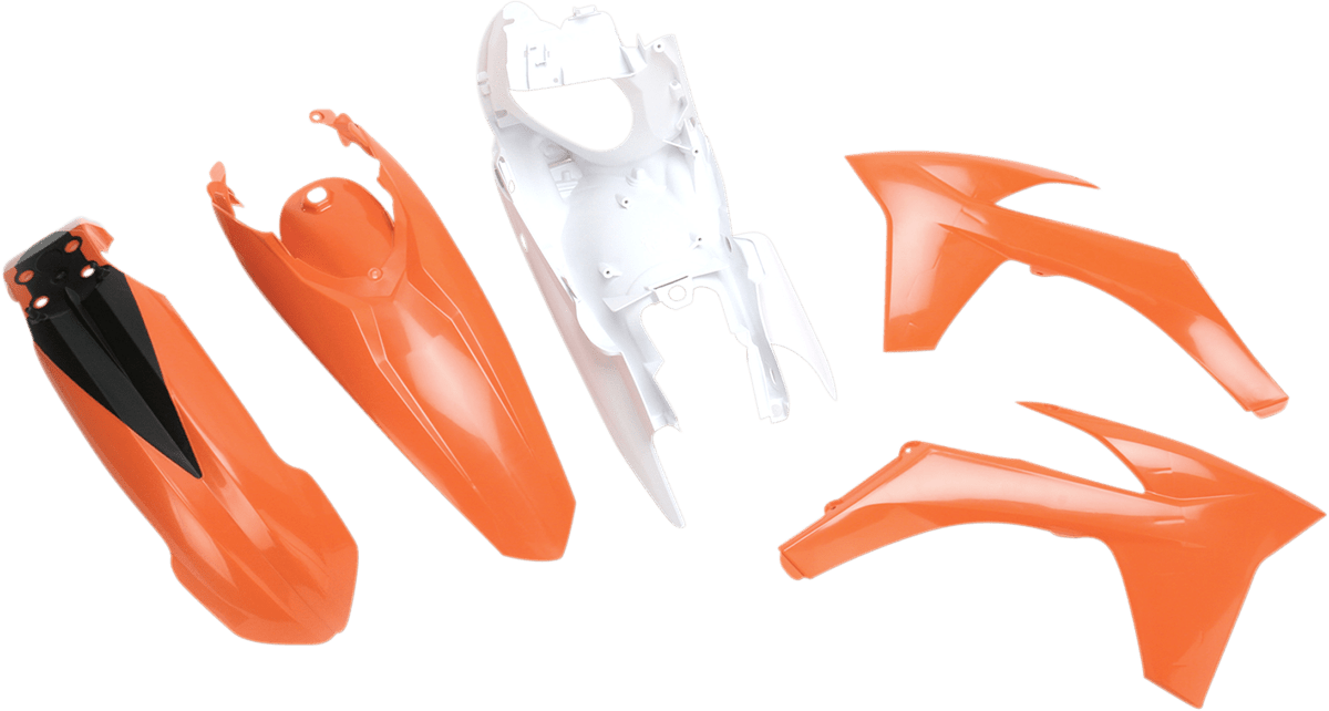Acerbis 2250393593 Standard Body Replacement Plastic Kit in OEM Orange and White for KTM EX/XC dirt bikes
