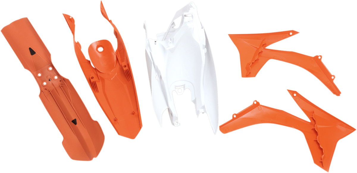 Acerbis 2250393593 Standard Body Replacement Plastic Kit in OEM Orange and White for KTM EX/XC dirt bikes