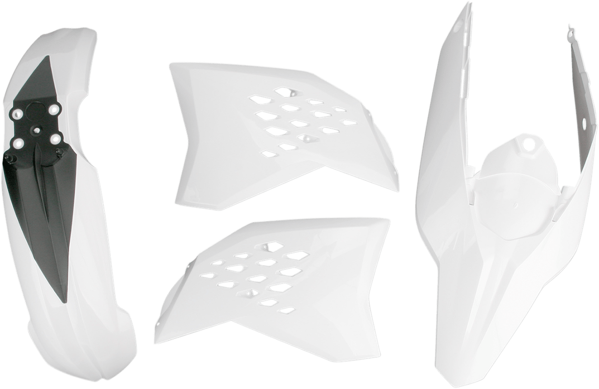 Acerbis 2082030002 Standard Body Plastic Kit in White and Black for 2007-2010 KTM off-road motorcycles
