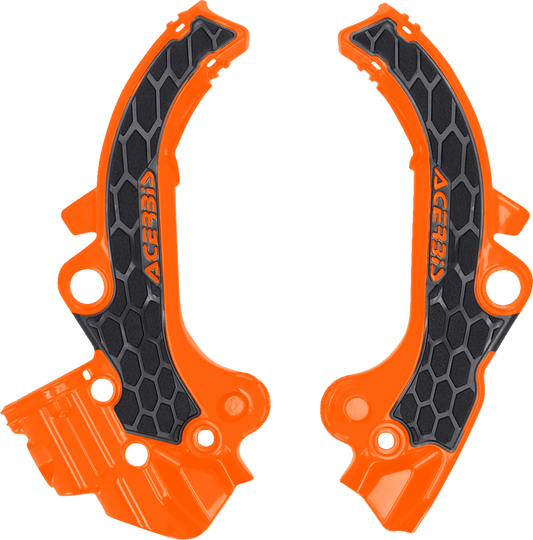 Acerbis 2985891008 X-Grip Frame Guards in Black/Orange for KTM 65 SX / TC65