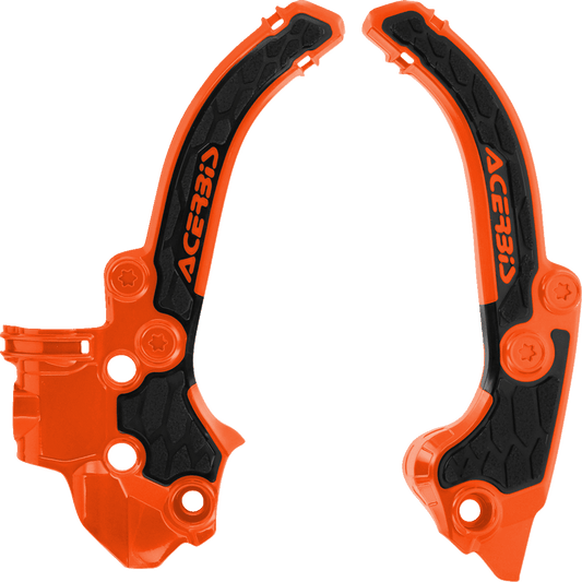 Acerbis 2985911008 X-Grip Frame Guards in Black/Orange for KTM 50 SX / TC50